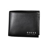Guess Jeans Chic Black Leather Dual-Compartment Wallet -  Leather Wallet for Men -  Guess Jeans.